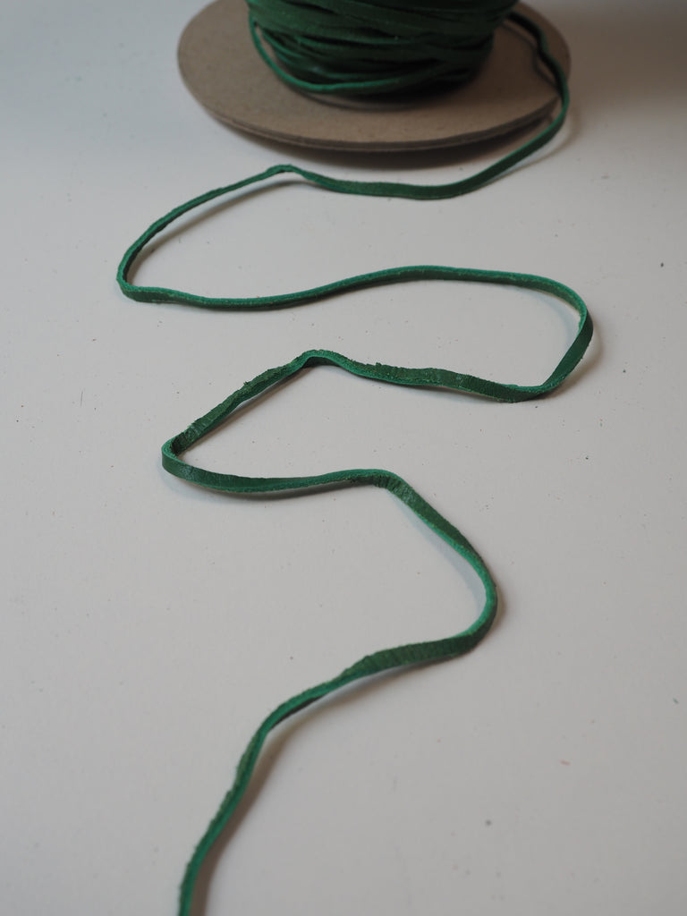 Green Leather Cord 3mm