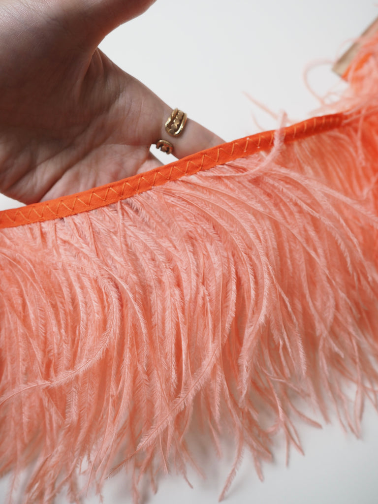 Papaya Ostrich Feather Fringing