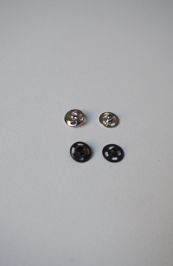 Black Sew-on Press Stud 7mm - 5 Pairs