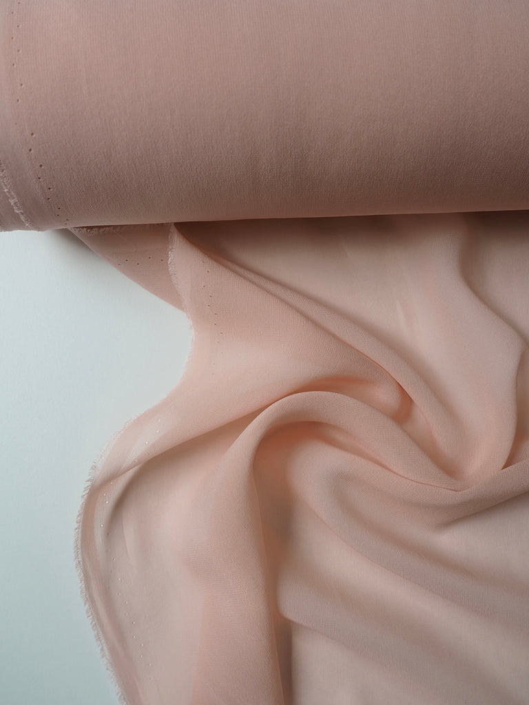 Light Peach Silk Chiffon