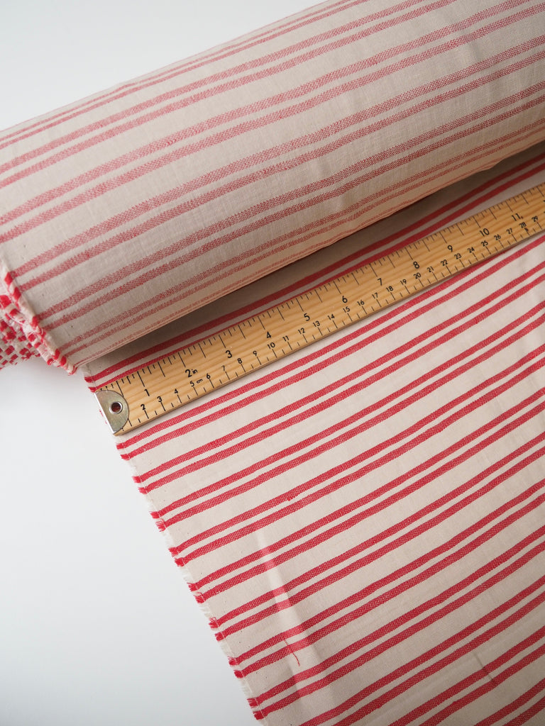 Red + Beige Stripe Cotton