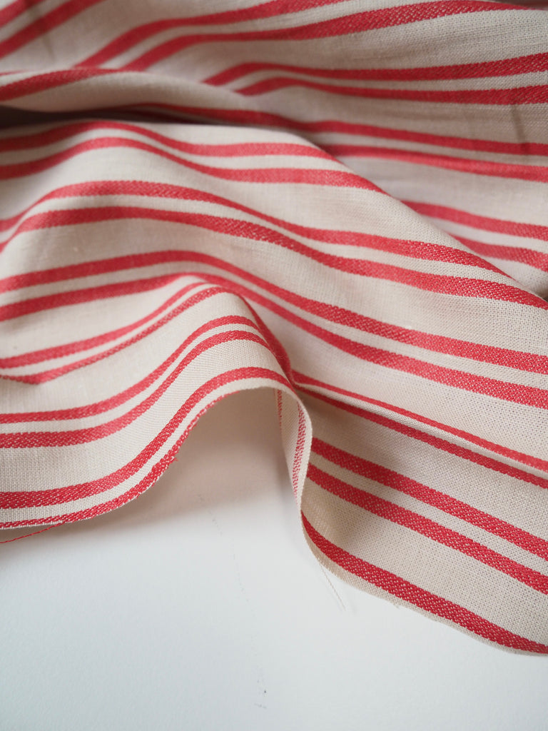 Red + Beige Stripe Cotton