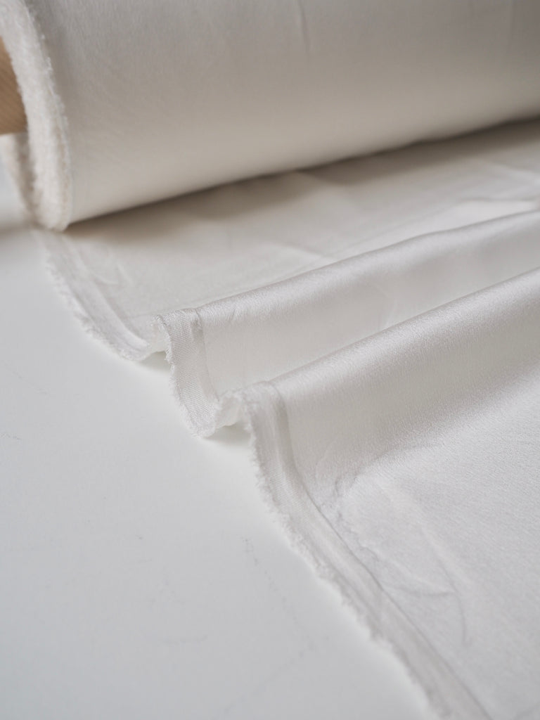 White Lightweight Silk Crepe Satin