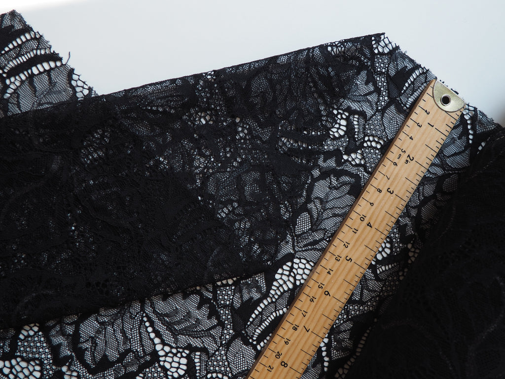 Black Carnation Stretch Lace