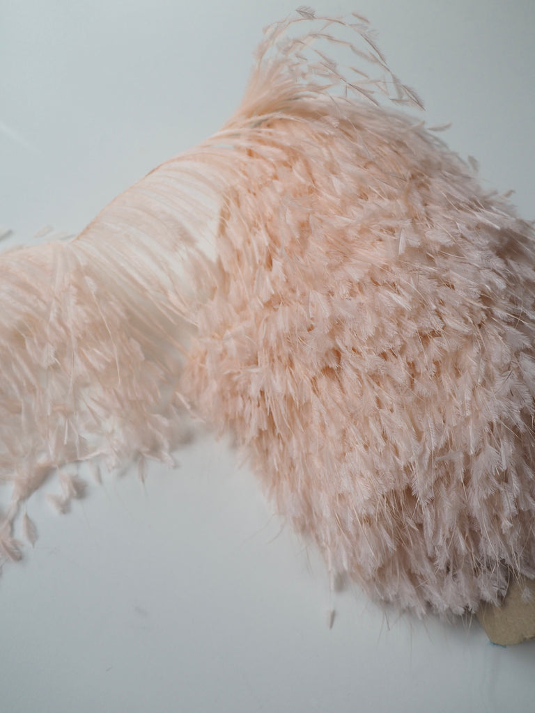 Peach Trimmed Ostrich Feather Fringing