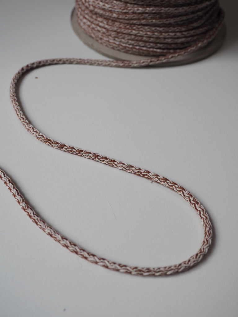 White + Rust Braided Cord 5mm