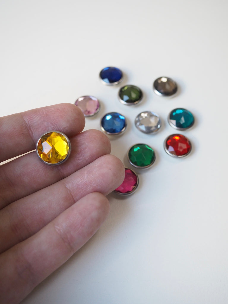 Multicolour Crystal Press Studs 15mm