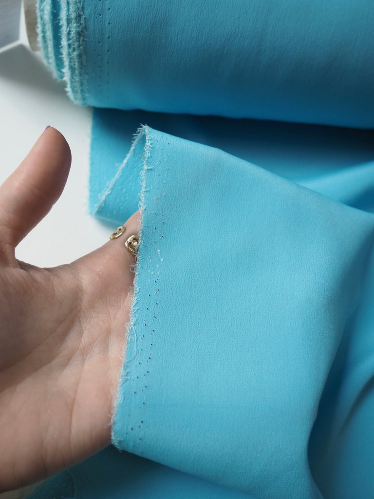 Robin's Egg Blue Silk/Acetate Crepe de Chine