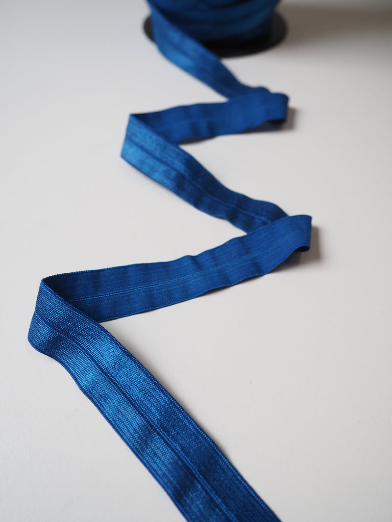 Electric Cobalt Fold-Over Elastic 18mm