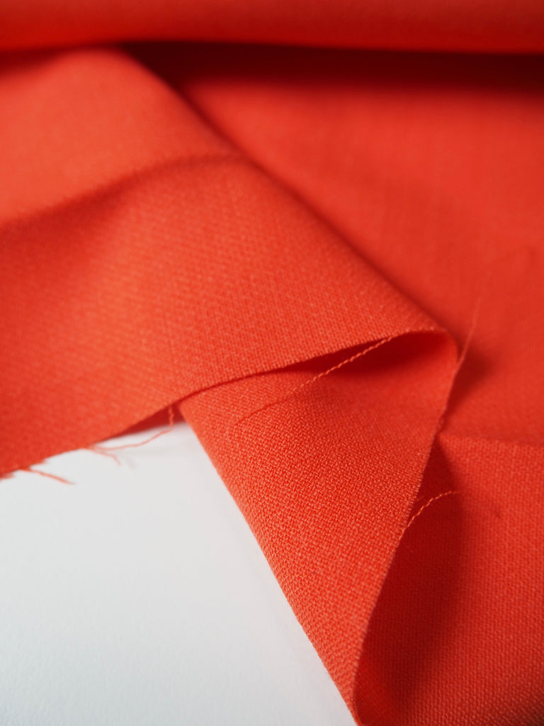 Orange Stretch Double Wool Crepe