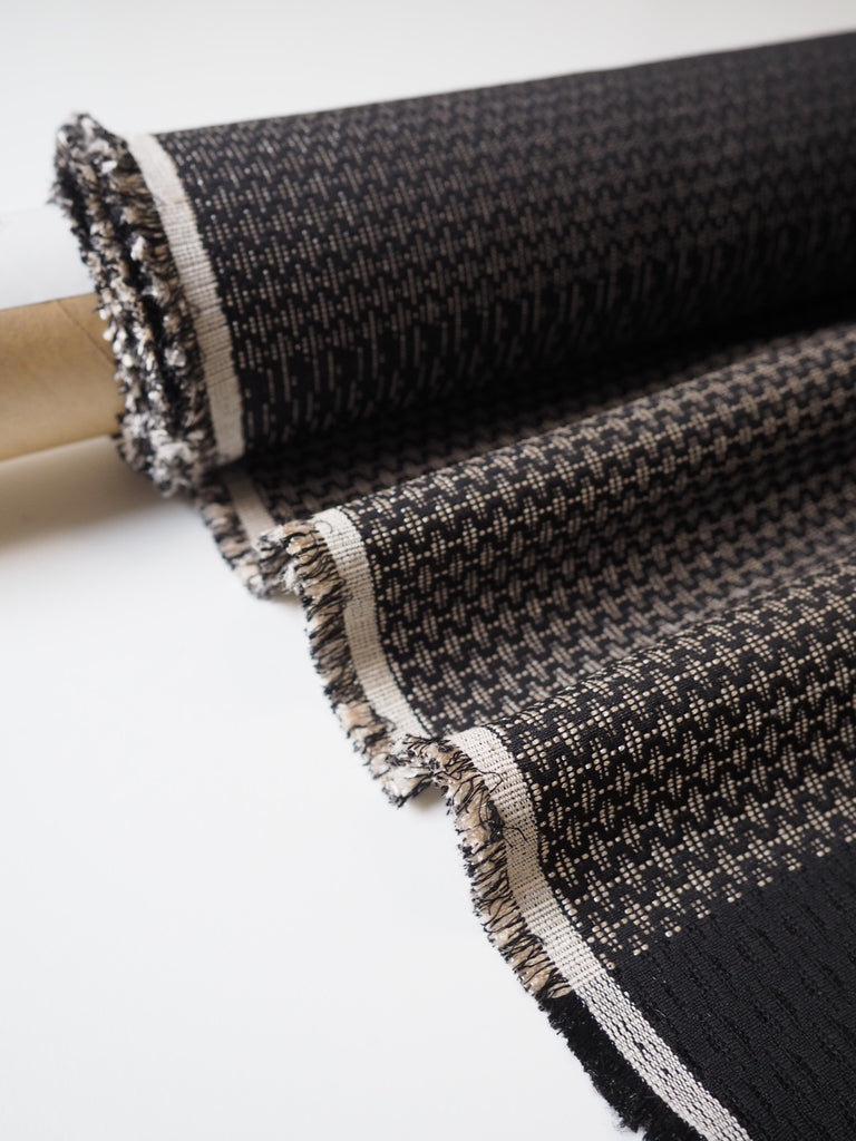 Black Gold Paneled Jacquard