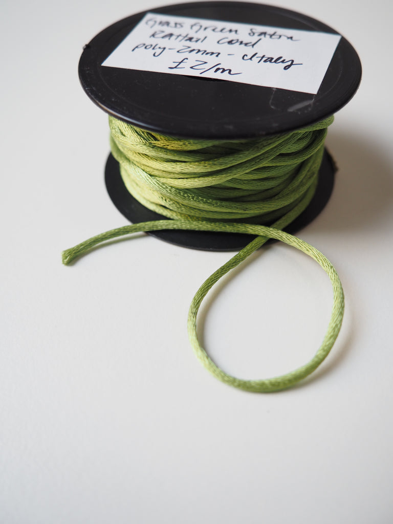 Grass Green Satin Rattail Cord