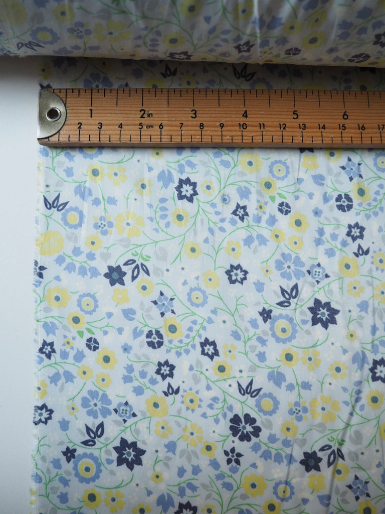 Liberty Ice Blue Blossom Cotton Lawn