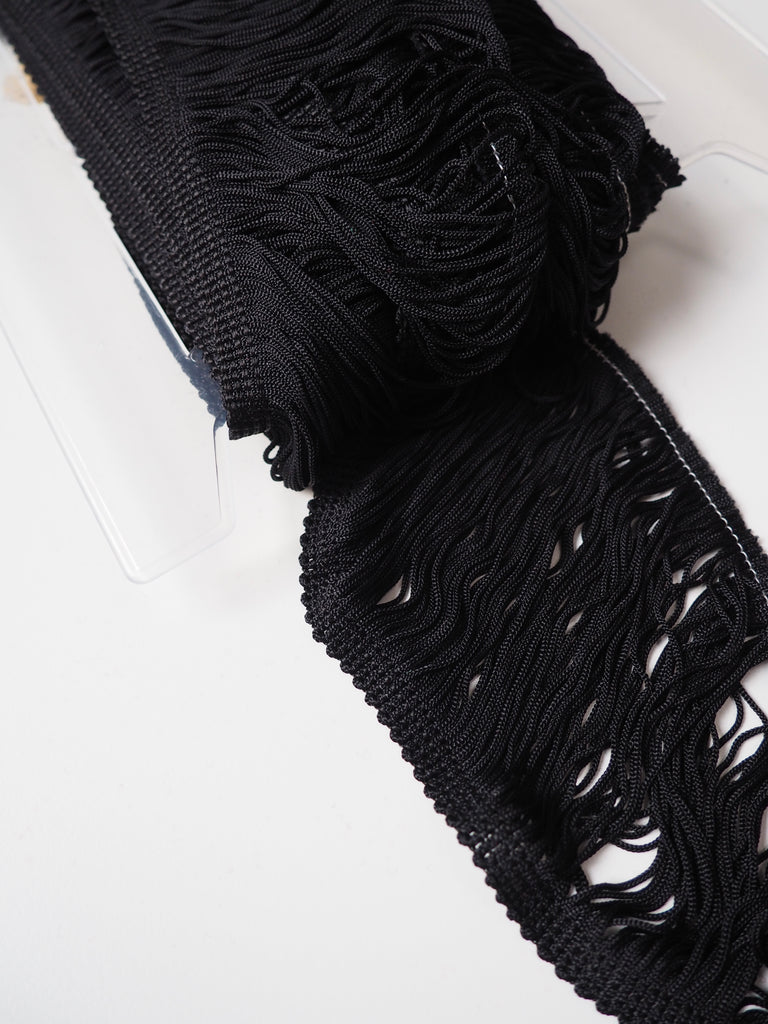 Black Chainette Fringe 10cm