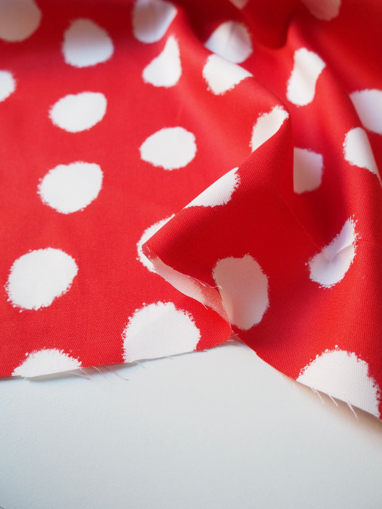 Scarlet Dot Viscose Sateen