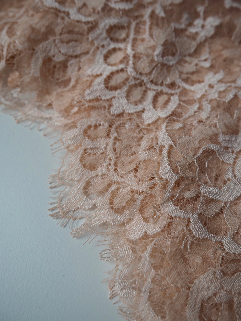 Athena Peach Extra Wide Lace Trim 25cm