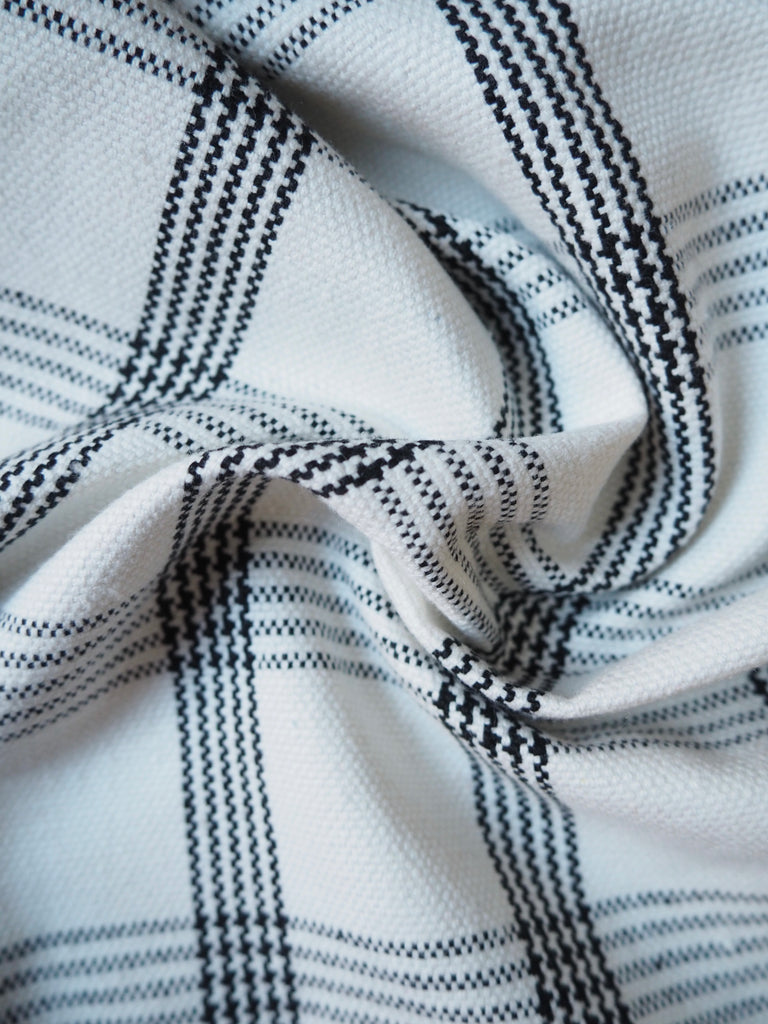 Black + White Check Handloom Cotton