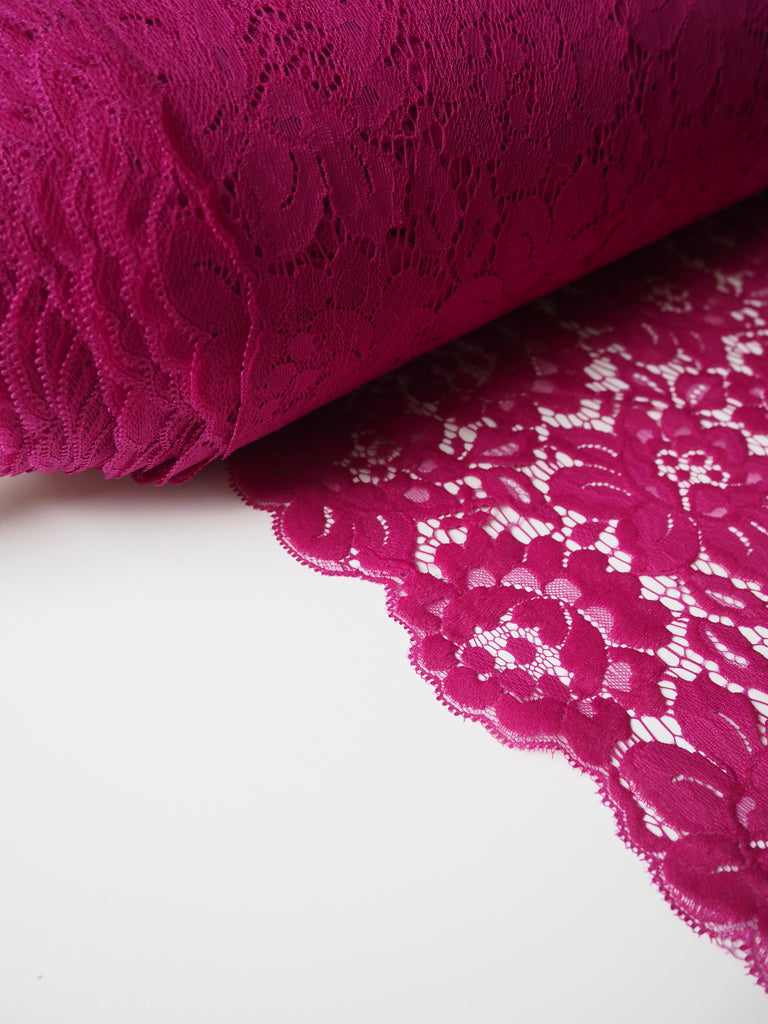 Magenta Gloss Floral Lace