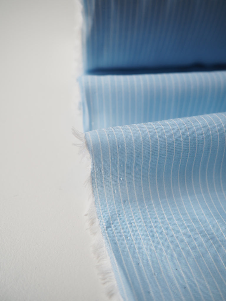 Baby Blue Stripe Cotton Voile