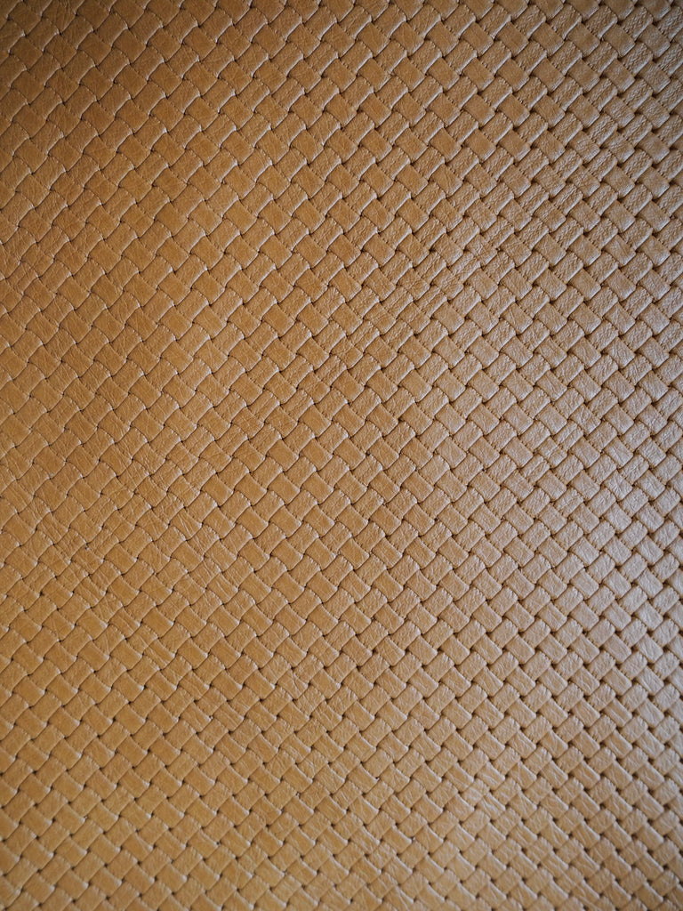 Embossed Tan Basketweave Cow Hide Leather