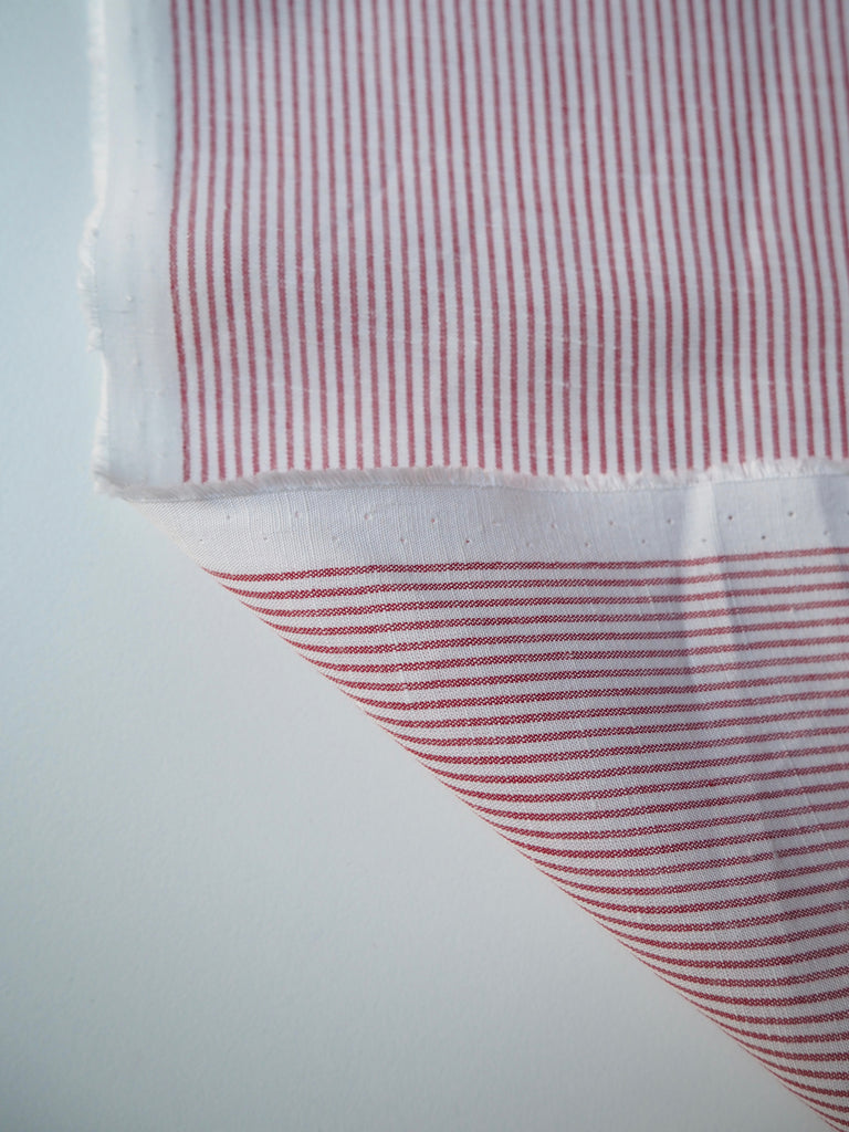 Red + White Stripe Chambray