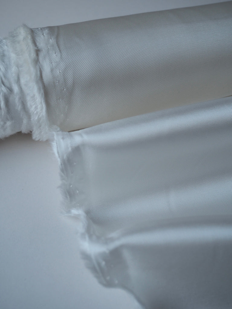 White Heavy Satin Twill Viscose Lining