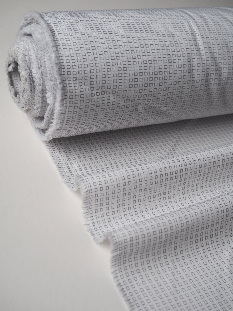 White and Grey Woven Square Cotton