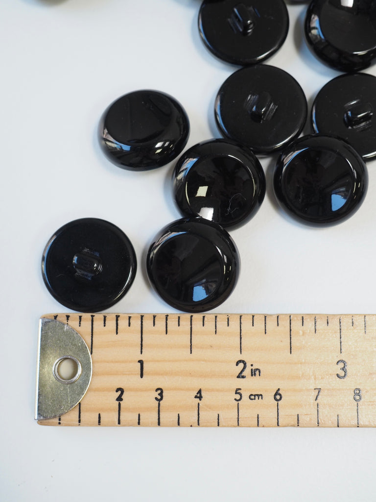 Black Plastic Chunky Concave Button 30mm