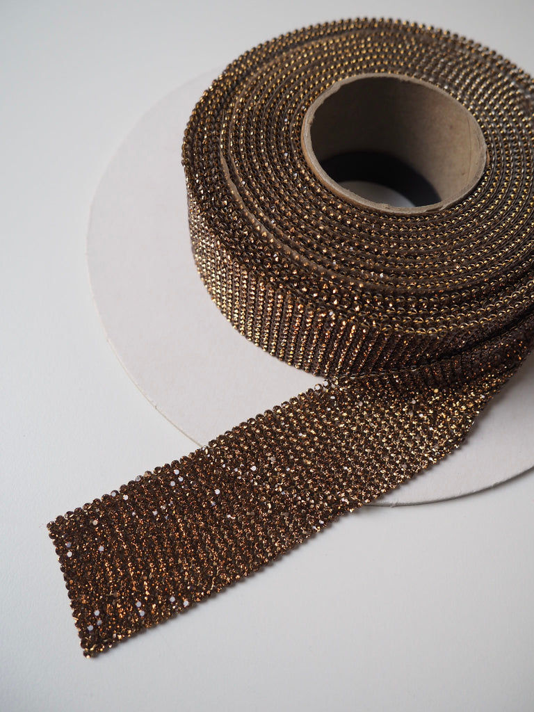 Swarovski Copper Crystal Chainmail Trim 45mm