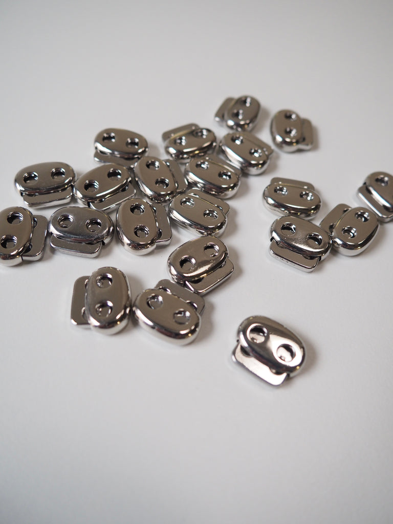 Polished Silver Cord Toggle 16mm - 2 Pieces