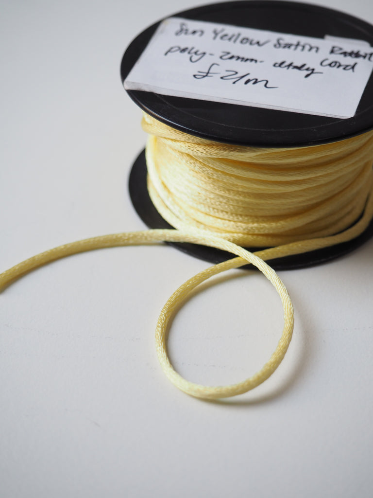 Sun Yellow Satin Rattail Cord