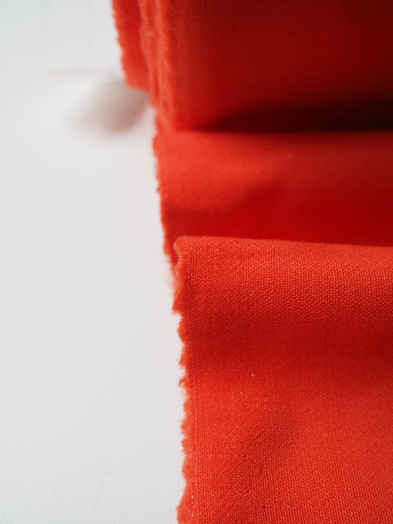 Orange Stretch Double Wool Crepe