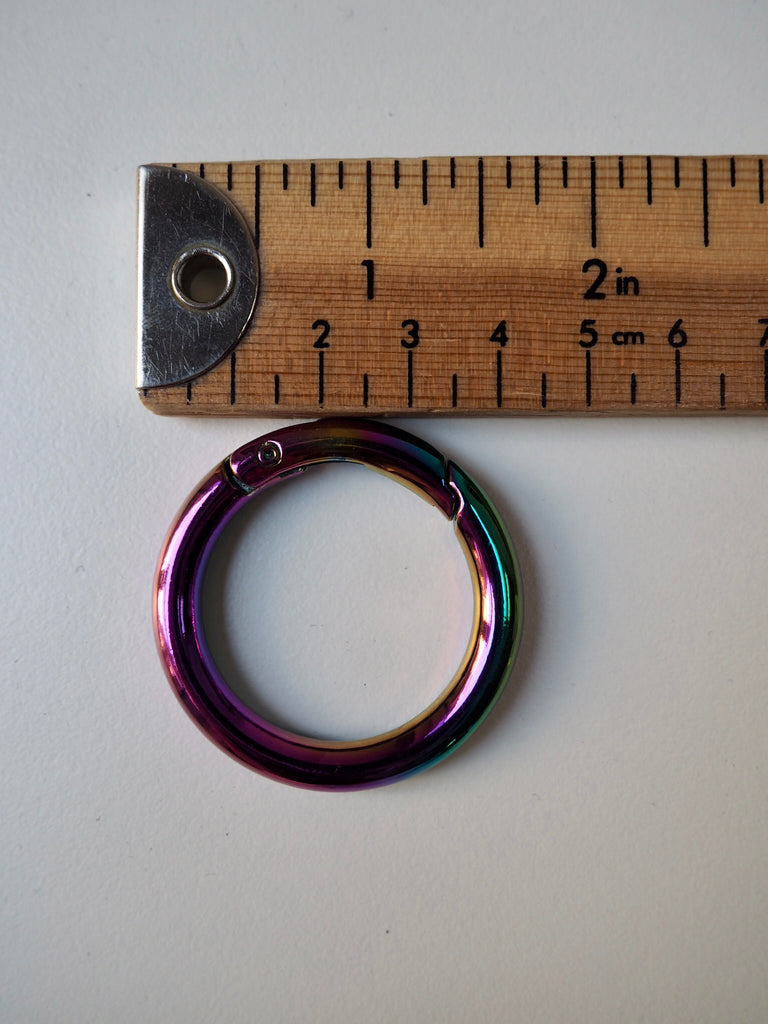 Rainbow Multichrome Metal Key Ring 4.5cm