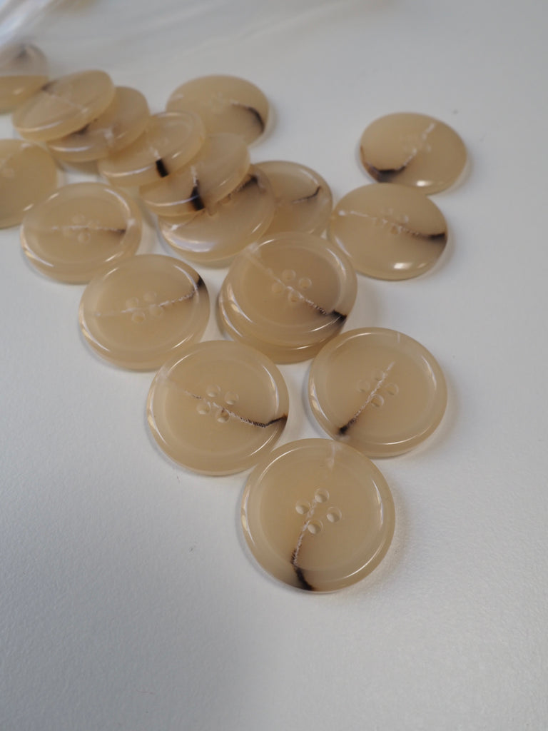 Natural Faux-Horn Plastic Button 25mm