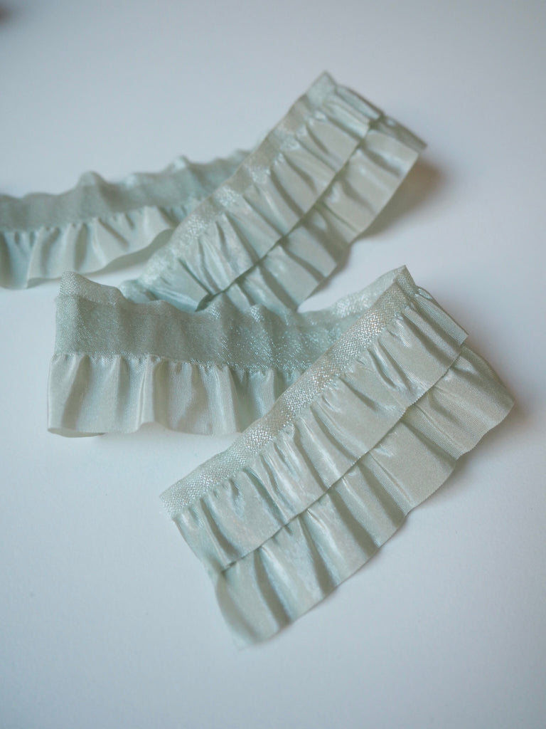 Le Claudel Mint Taffeta Ruffle Elastic 35mm