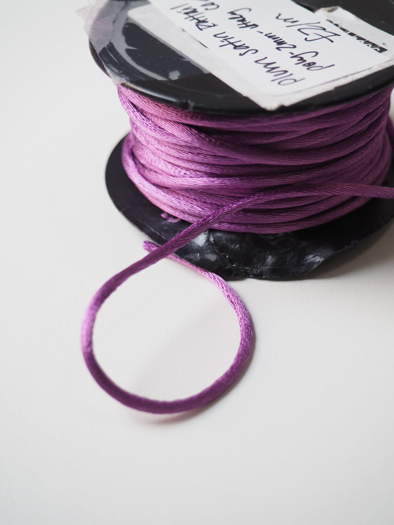 Plum Satin Rattail Cord