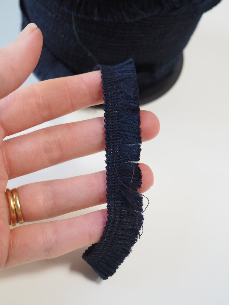 Navy Mini Fringe Trim 15mm