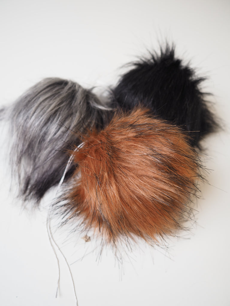 Long Faux Fur Pom Poms