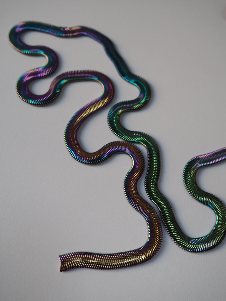 Rainbow Multichrome Flat Metal Chain 8mm