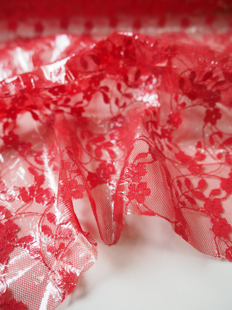 Ruby Laminated Trailing Flower Lace