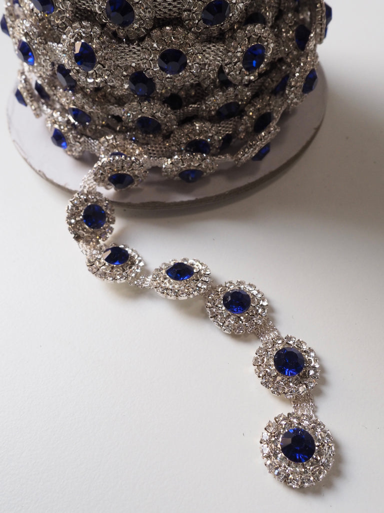 Sapphire Diamanté Cluster Trim - 15mm