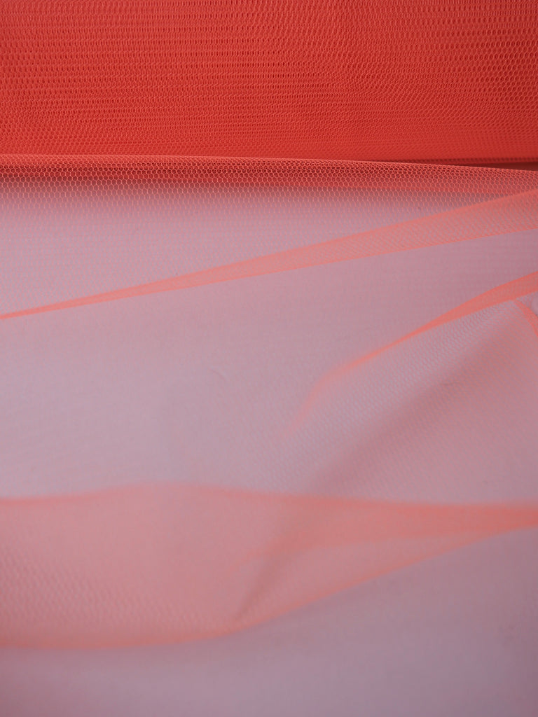 Neon Orange Rigid Stretch Tulle