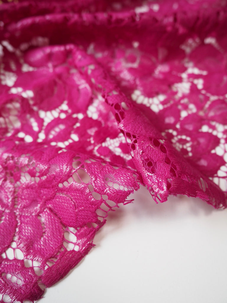 Magenta Gloss Floral Lace