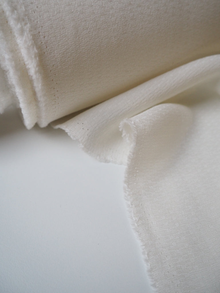 Ivory Textured Viscose Crepe