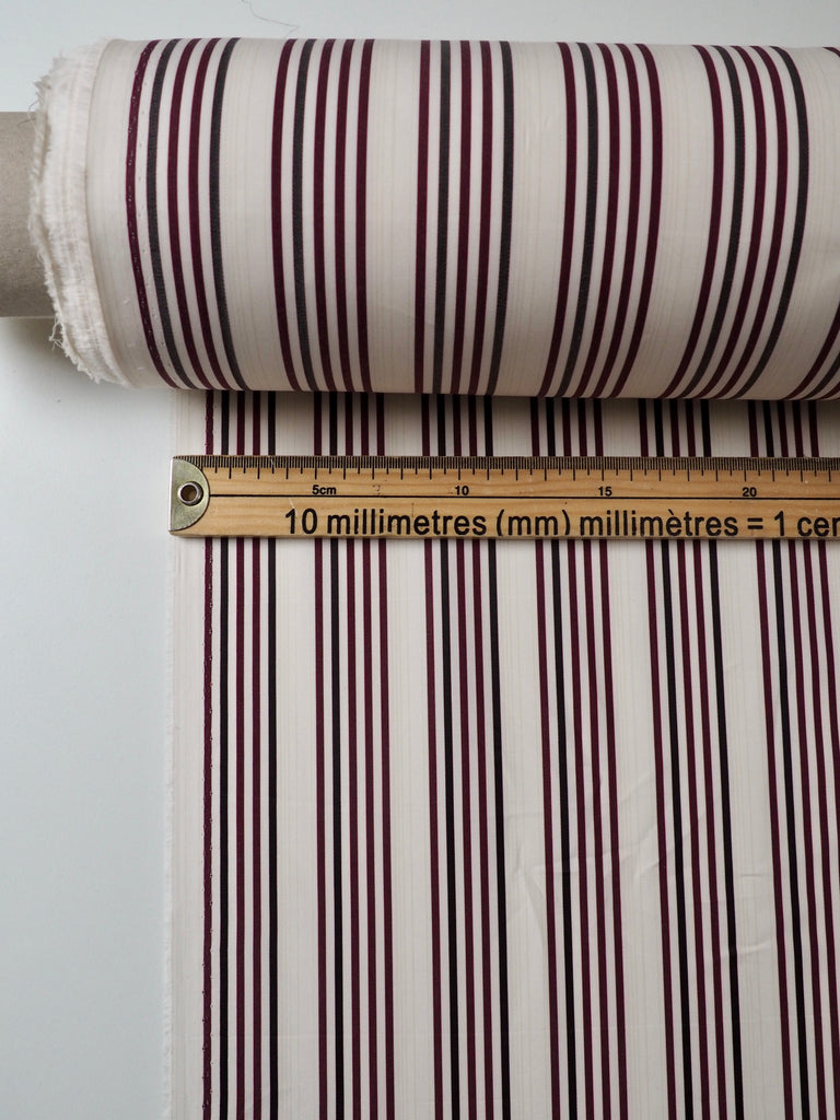 Wine Stripe Cotton Poplin