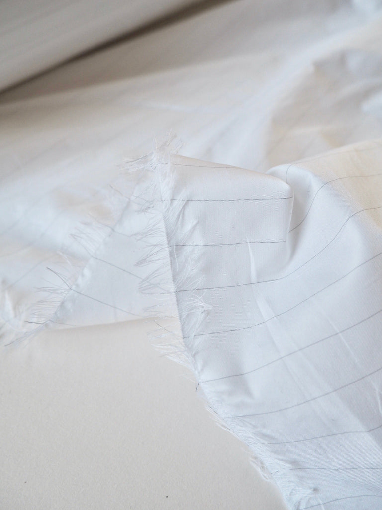 White + Grey Pinstripe Paper Taffeta