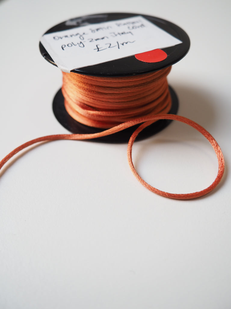 Orange Satin Rattail Cord