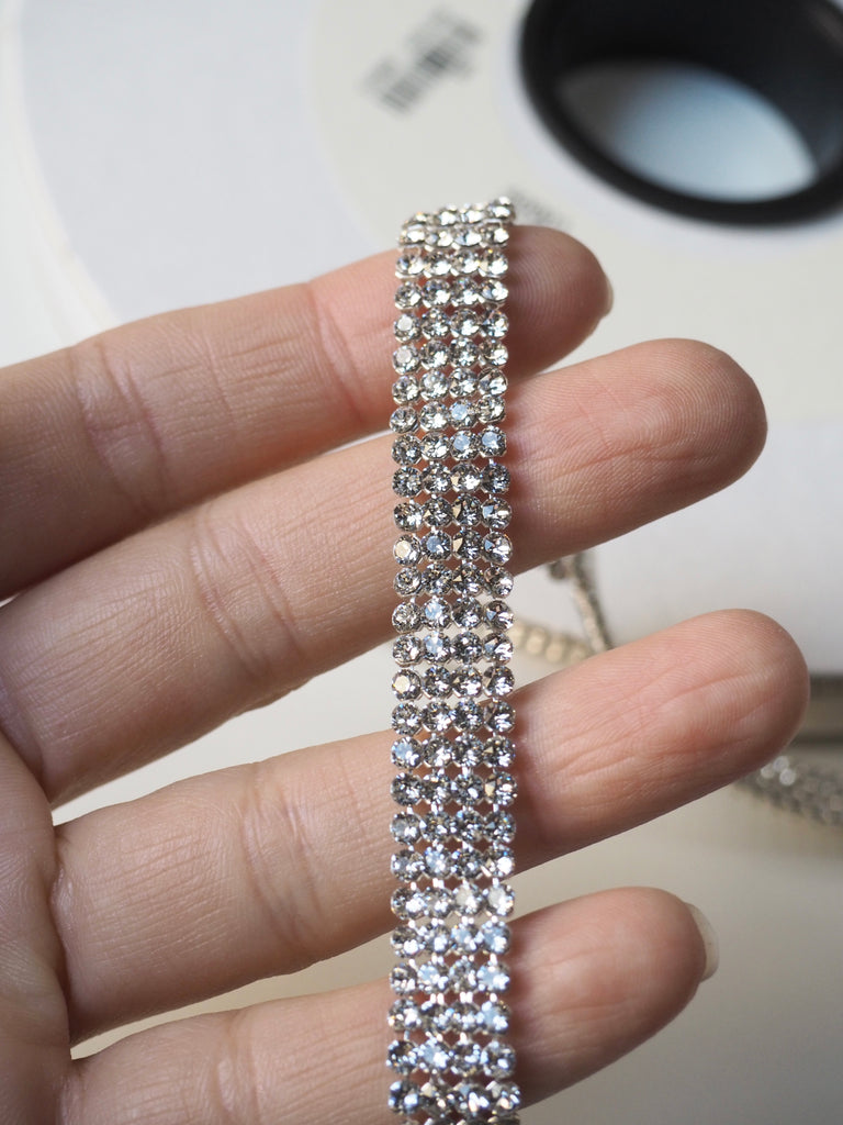 Swarovski Narrow Clear Crystal Chainmail Trim 10mm