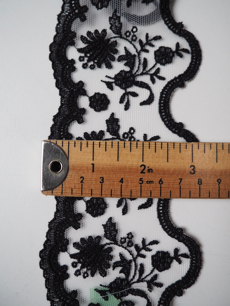 Aphrodite Black Lace Trim 85mm