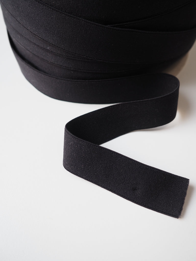 Black Plush Elastic 25mm